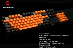 PBT Double Shot Keycap - Black Orange