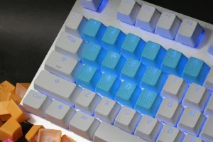 Rubber Gaming Keycap - Neon Blue