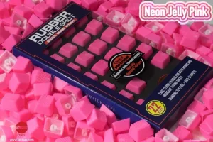 Rubber Gaming Keycap - Neon Jelly Pink (22 Keys)
