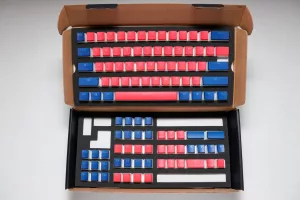 Ducky Red and Blue Pudding Keycaps