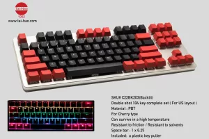 PBT Double Shot Keycap - Red / Black